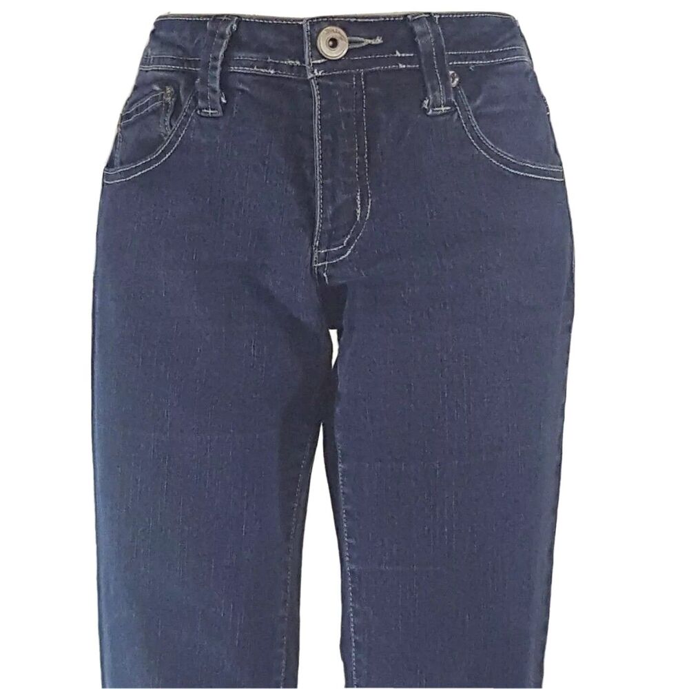 Highway Juniors Jeans Size 7 Dark Blue Wash Straight Leg 5 Pocket 30x31